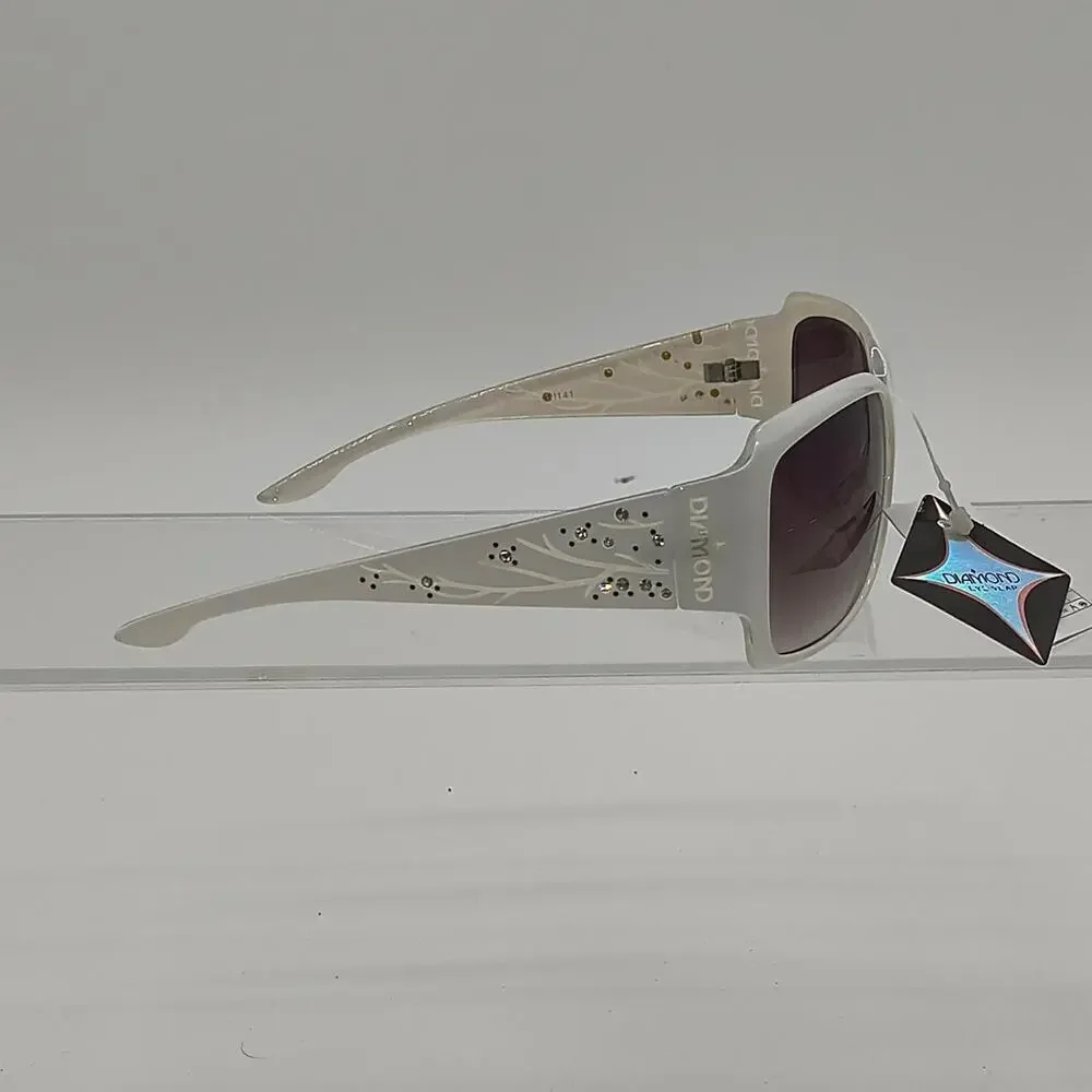302diamond vision white sunglasses with